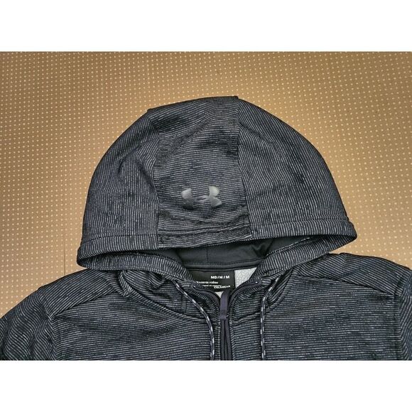 Under Armour Men's ColdGear Fleece Zip Hoodie Pullover Black 1320751 Medium - Picture 3 of 8